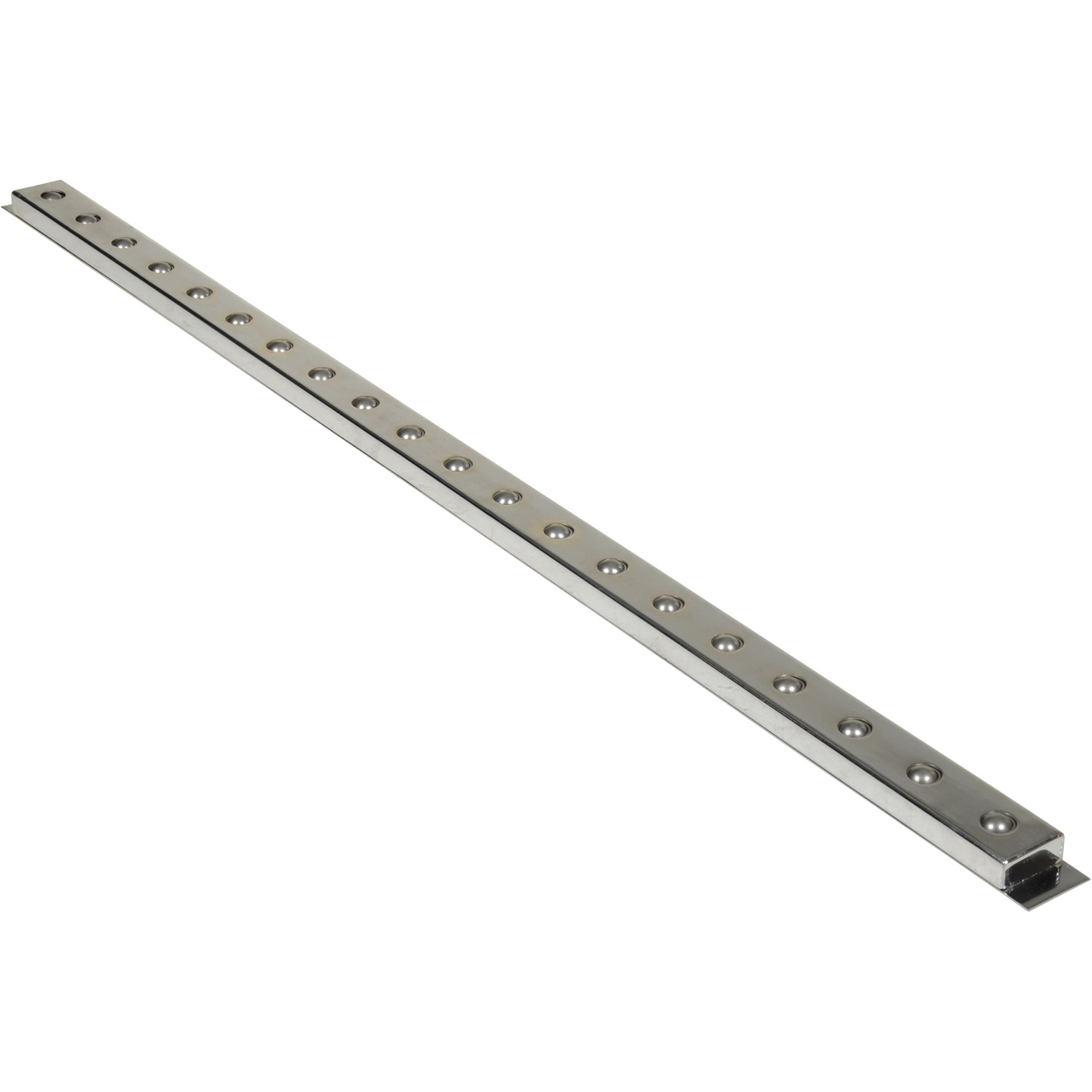 Vestil Steel Ball Transfer Strip - 60in. Length, Chrome Finish, 75-Lb. Capacity, Model# BALL-S60